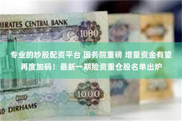 专业的炒股配资平台 国务院重磅 增量资金有望再度加码！最新一期险资重仓股名单出炉
