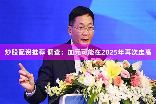 炒股配资推荐 调查：加元可能在2025年再次走高