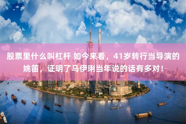 股票里什么叫杠杆 如今来看，41岁转行当导演的姚笛，证明了马伊琍当年说的话有多对！