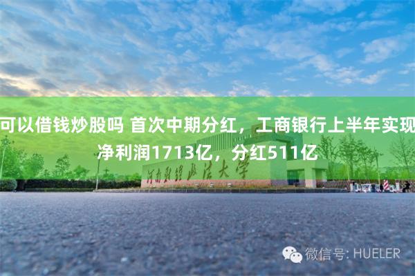 可以借钱炒股吗 首次中期分红，工商银行上半年实现净利润1713亿，分红511亿