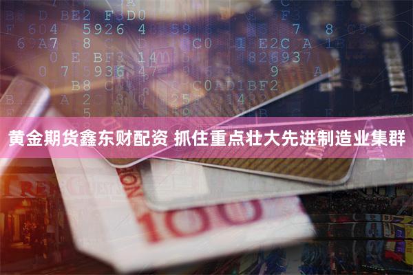 黄金期货鑫东财配资 抓住重点壮大先进制造业集群
