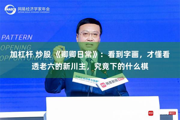 加杠杆 炒股 《卿卿日常》：看到字画，才懂看透老六的新川主，究竟下的什么棋