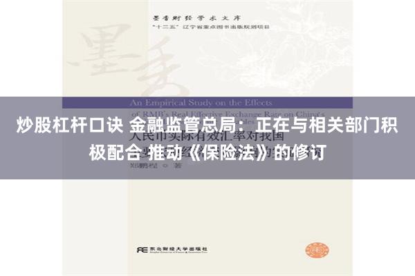 炒股杠杆口诀 金融监管总局：正在与相关部门积极配合 推动《保险法》的修订