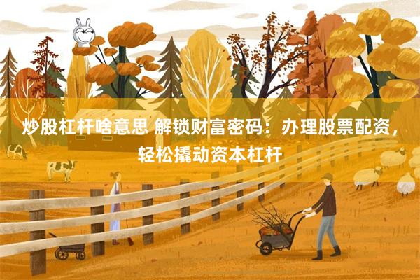 炒股杠杆啥意思 解锁财富密码：办理股票配资，轻松撬动资本杠杆