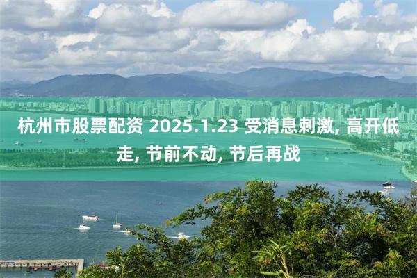 杭州市股票配资 2025.1.23 受消息刺激, 高开低走, 节前不动, 节后再战