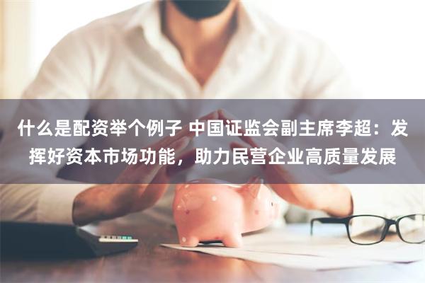 什么是配资举个例子 中国证监会副主席李超：发挥好资本市场功能，助力民营企业高质量发展