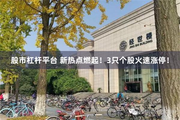 股市杠杆平台 新热点燃起！3只个股火速涨停！