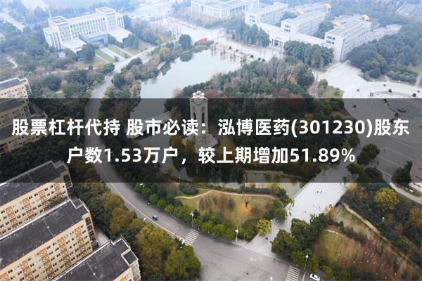 股票杠杆代持 股市必读：泓博医药(301230)股东户数1.53万户，较上期增加51.89%