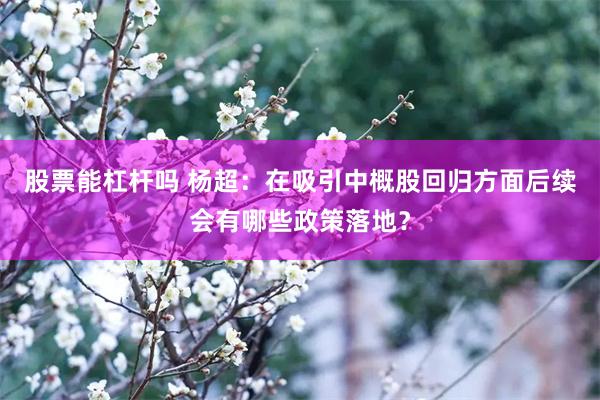 股票能杠杆吗 杨超：在吸引中概股回归方面后续会有哪些政策落地？