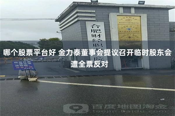 哪个股票平台好 金力泰董事会提议召开临时股东会  遭全票反对