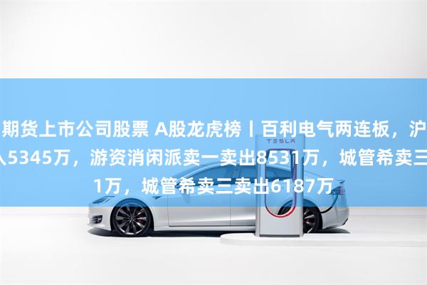 期货上市公司股票 A股龙虎榜丨百利电气两连板，沪股通买二买入5345万，游资消闲派卖一卖出8531万，城管希卖三卖出6187万