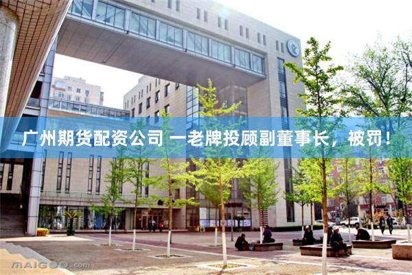 广州期货配资公司 一老牌投顾副董事长，被罚！
