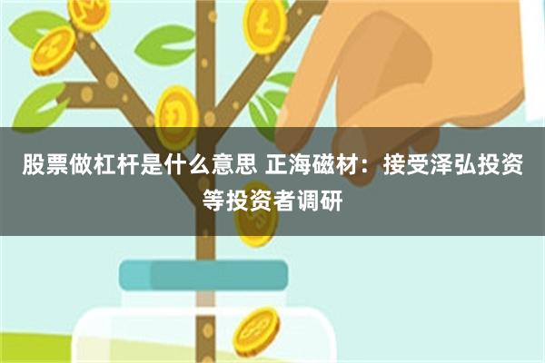 股票做杠杆是什么意思 正海磁材：接受泽弘投资等投资者调研