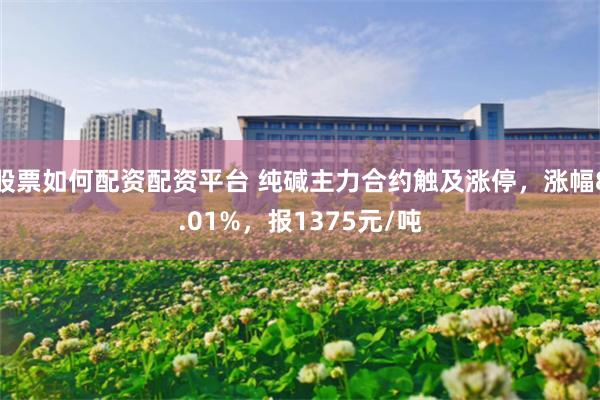 股票如何配资配资平台 纯碱主力合约触及涨停，涨幅8.01%，报1375元/吨