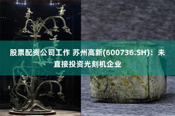 股票配资公司工作 苏州高新(600736.SH)：未直接投资光刻机企业