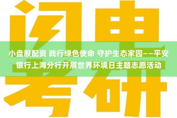 小盘股配资 践行绿色使命 守护生态家园——平安银行上海分行开展世界环境日主题志愿活动