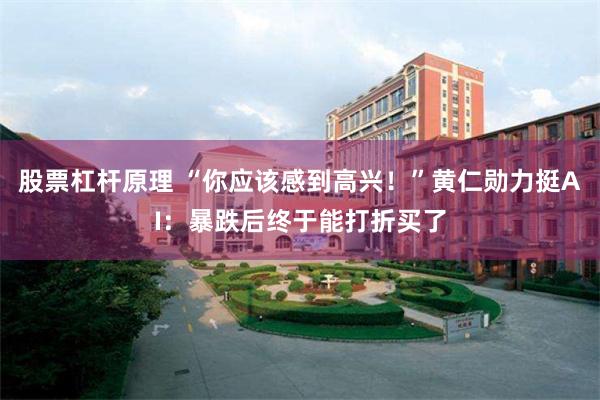 股票杠杆原理 “你应该感到高兴！”黄仁勋力挺AI：暴跌后终于能打折买了