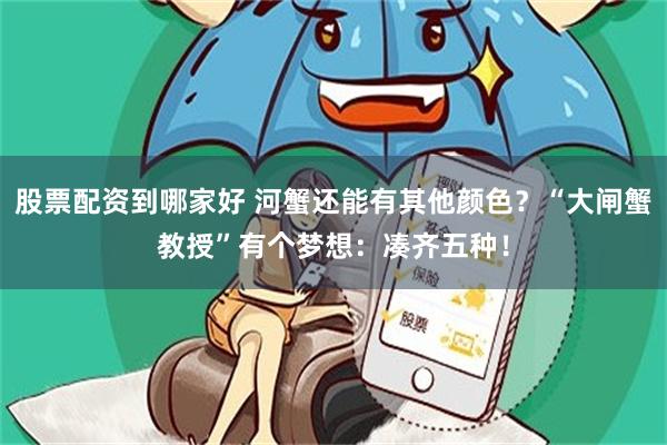 股票配资到哪家好 河蟹还能有其他颜色？“大闸蟹教授”有个梦想：凑齐五种！